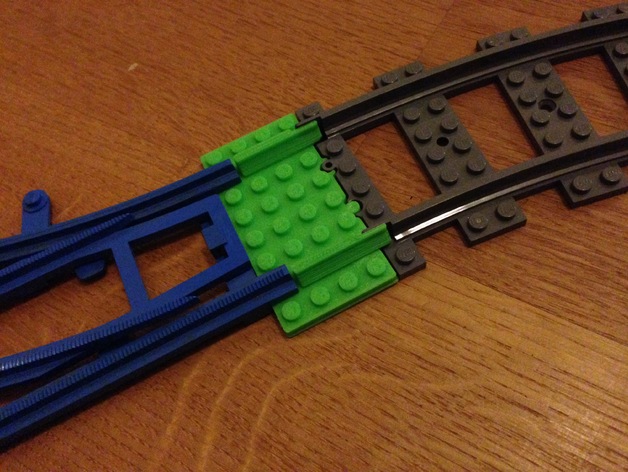 Lego Track Adapter (blue / gray-area to 9V / RC / Power Functions area tracks)