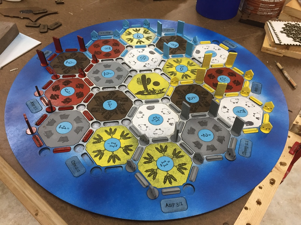 Settlers of Catan Board and Tokens