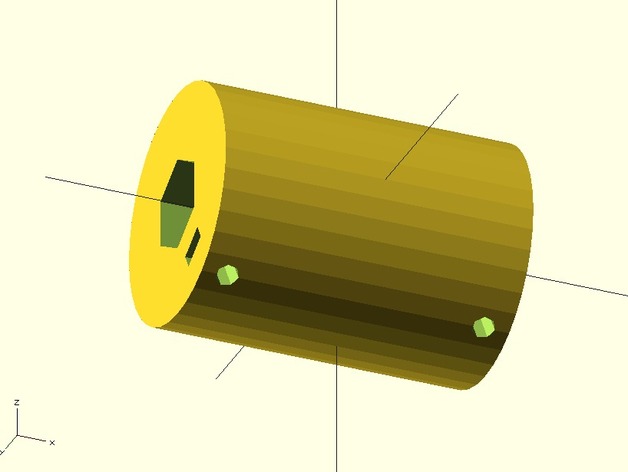 Parametric Shaft coupler with hex support