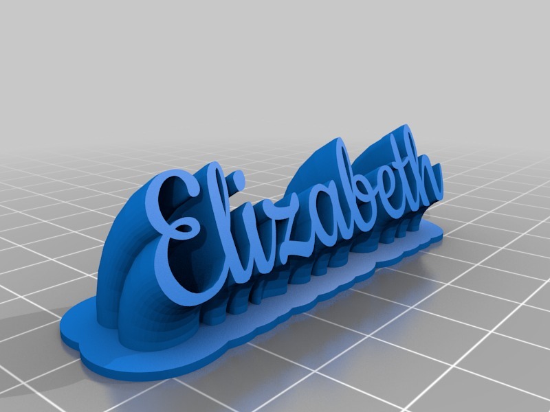 My Customized Sweeping 2-line name plate Elizabeth