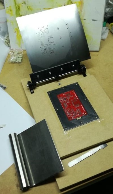 Solder paste stencil holder + PCB holder