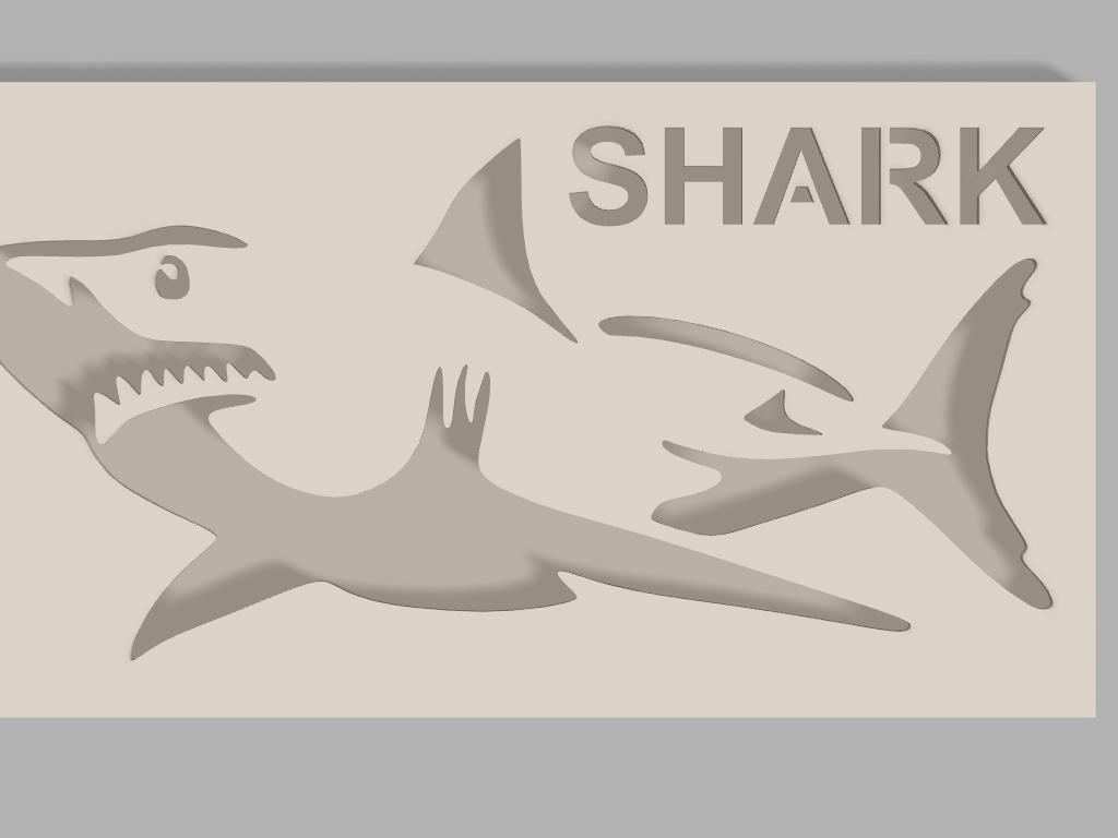 Shark airbrush stencil