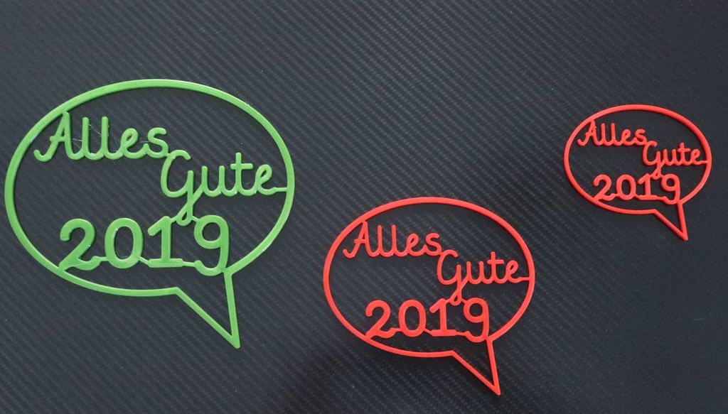 speech baloon "all the best 2019"_"Alles Gute 2019"