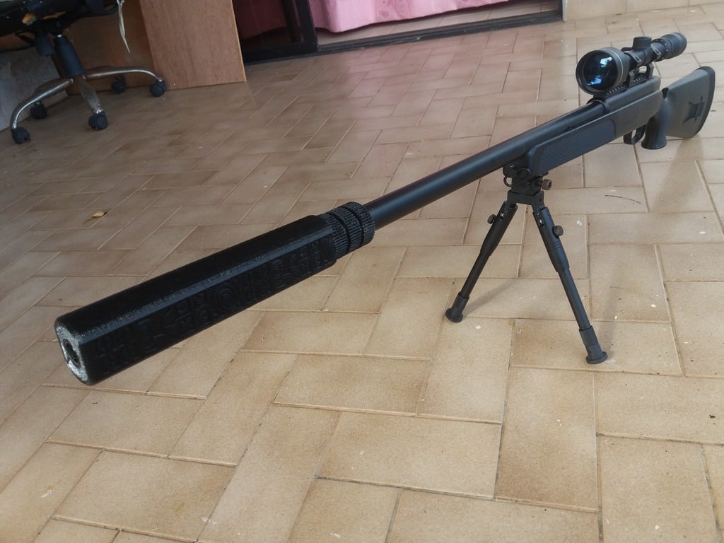 Airsoft silencer for sniper rifle