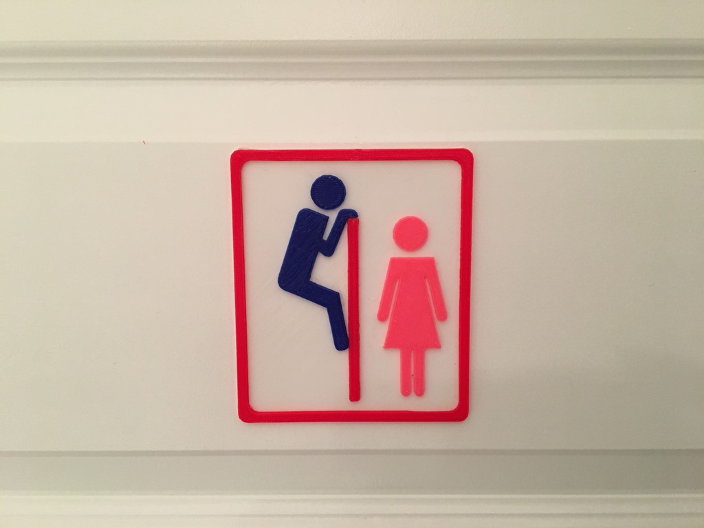 Funny toilet sign do not look over!
