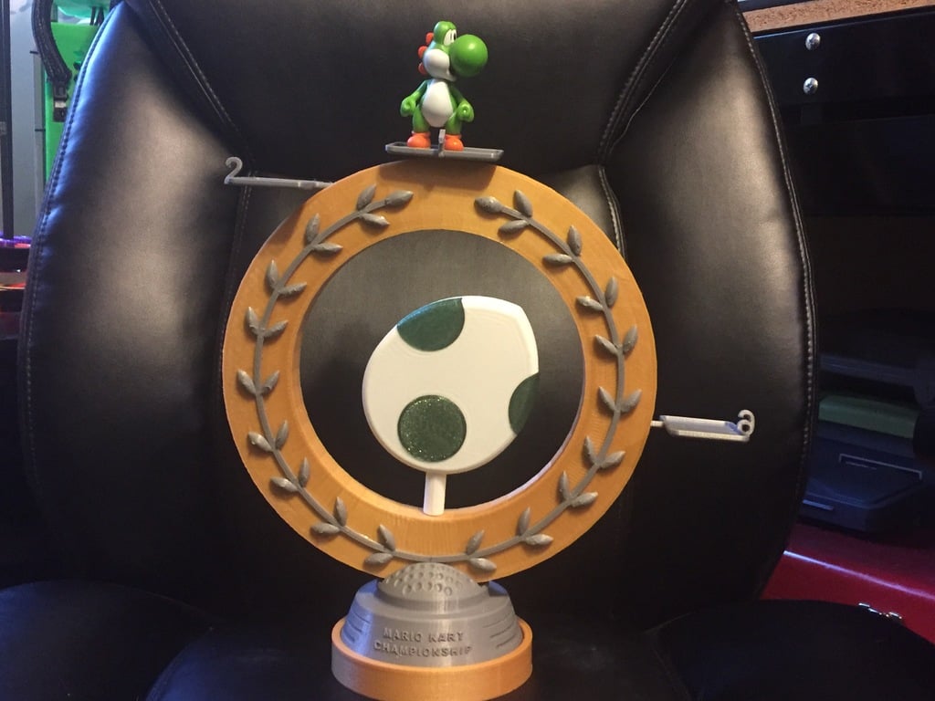 Mario Kart Trophy Ring, Base, Egg, Star, and Bolt