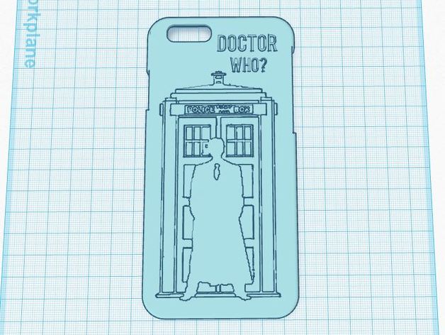 Doctor Who Iphone 6 Case - Embossed image of Tardis and Doctor