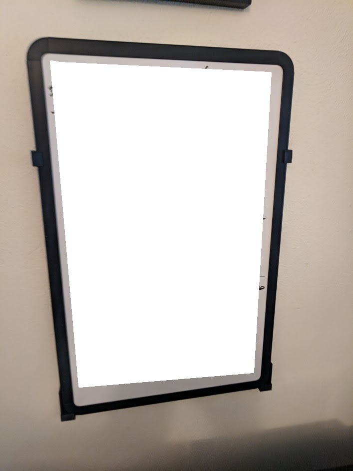 Wall mounting clips for whiteboard