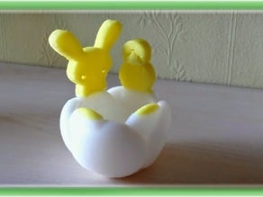  Tulip shaped egg-shell with Easter attributes