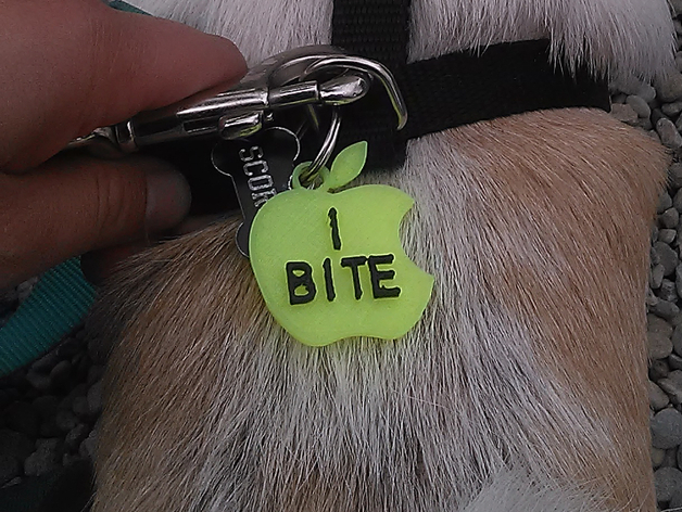 "i BITE"   Warning Dog Tag