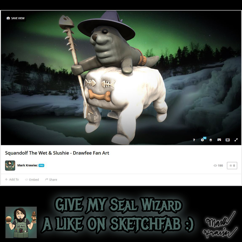 Squandolf the Wet and Slushie / Drawfee 3D Fan Art