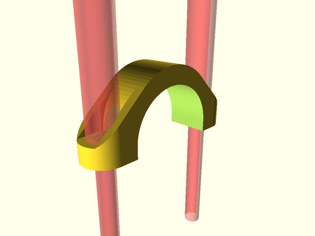 Parametric pipe saddle clamp with buttresses (improved)