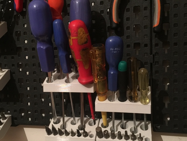 Screwdrivers holders for Lidl's Powerfix tool wall organizer