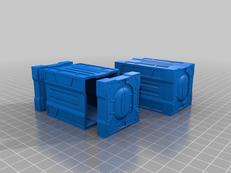 Modular SciFi Cargo Containers. (Multiple Ends, Connectable Container Bodies)