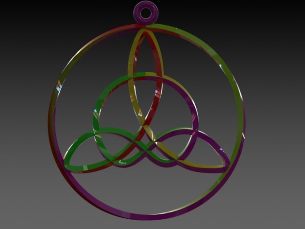 Trinity knot pendant. (trefoil knot with 10 crossings)