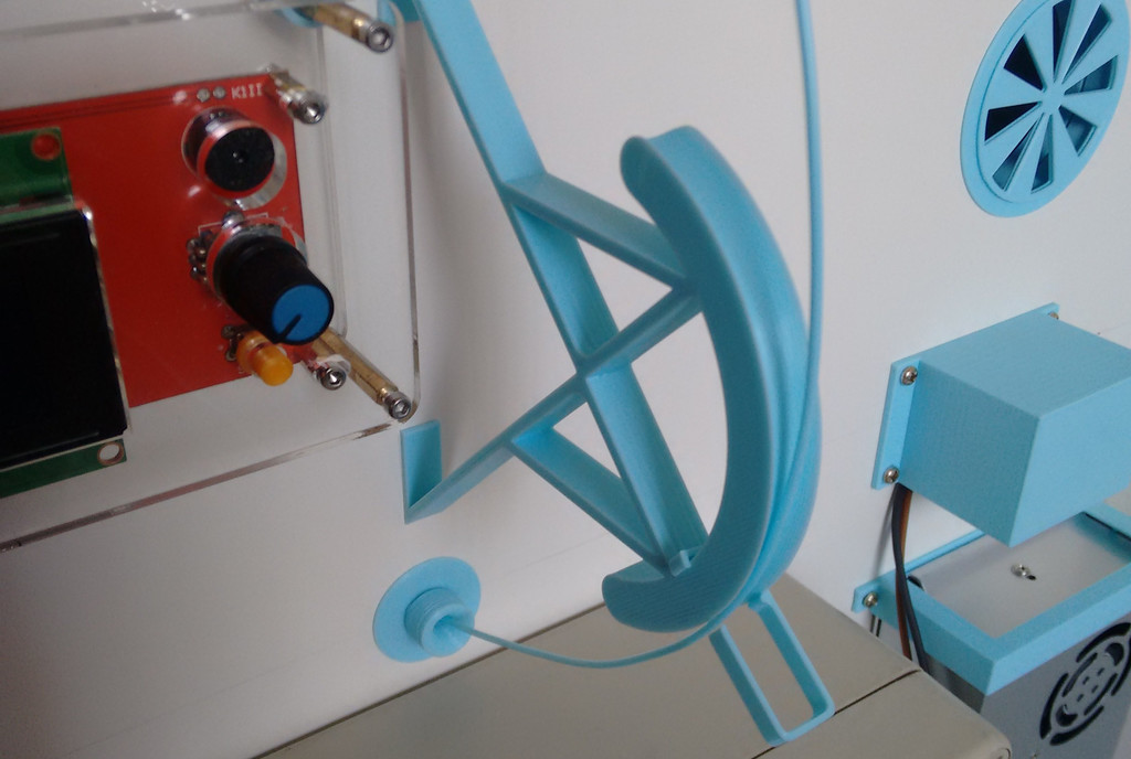 Radial filament guide for cabinet mount