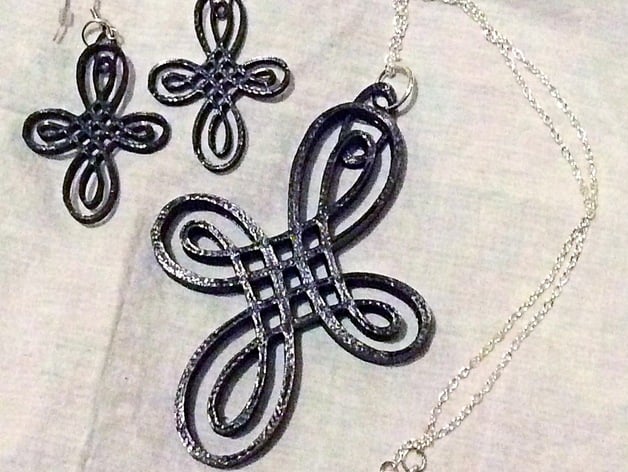Celtic knot cross and earrings
