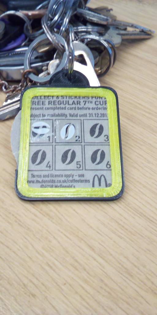 McDonalds Coffee Voucher Card Holder Key ring