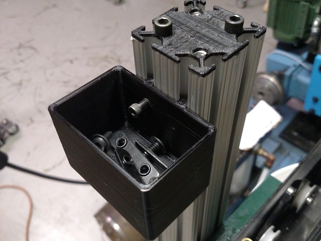 Small parts bin for 2" Aluminum Extrusion