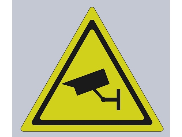 Security camera warning sign
