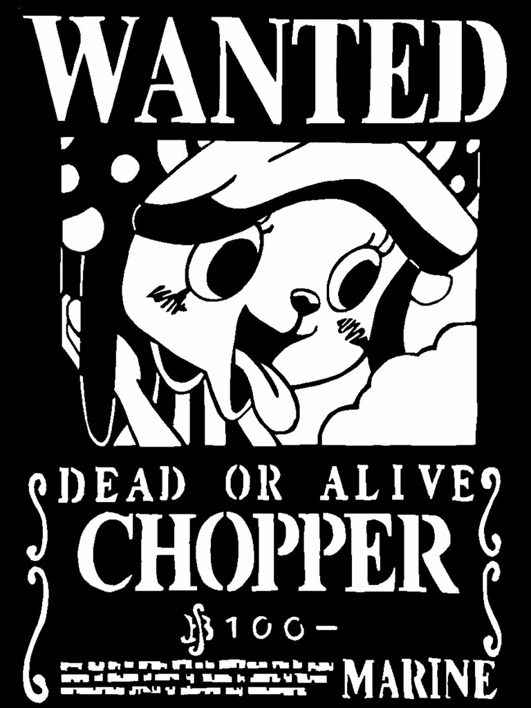 Wanted Poster Chopper stencil