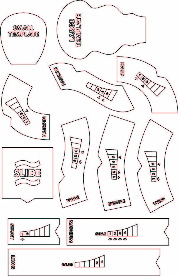 Gaslands Templates DXF / AI files, Single Line Font and Cleaned up Version