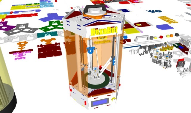 HexaBot - DIY Delta 3D Printer - 3D Design