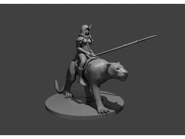 Image of Female Ranger and her Giant Panther Mount