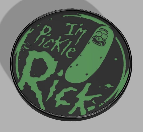 Pickle Rick Coaster and Holder