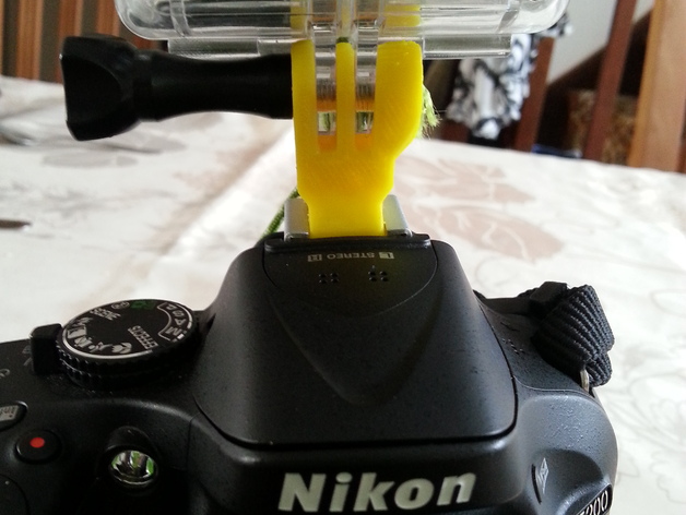 Gopro mount for Nikon DSLR flash support