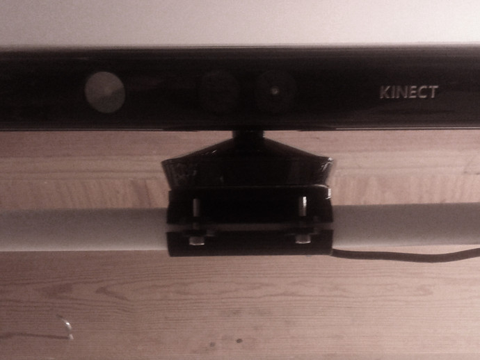 Kinect mount to PVC pipe