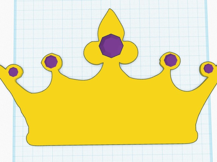 Simple Jeweled Royal Crown W/ Wall Mounted Plack