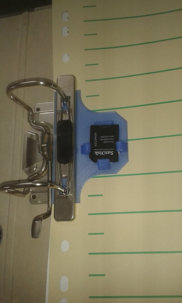 SD card holder for ring binders
