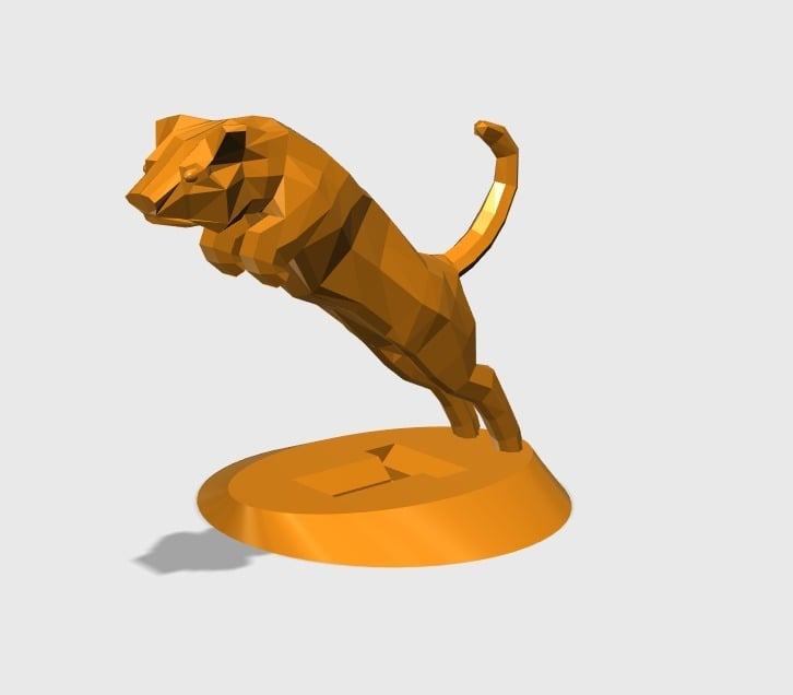 LOW POLY TIGER JUMP with STAND