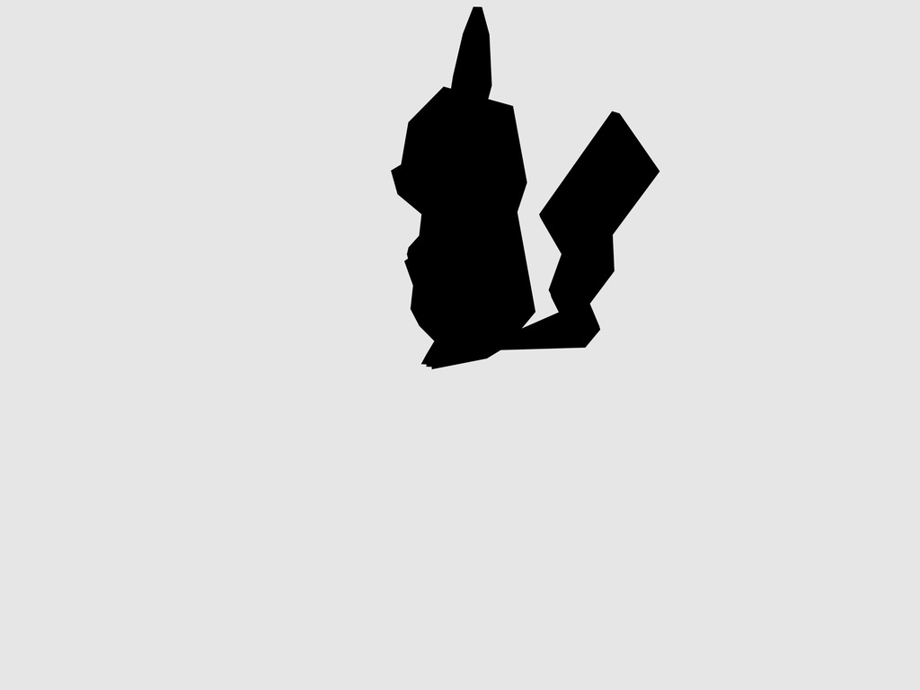Low-poly pikachu silhouette