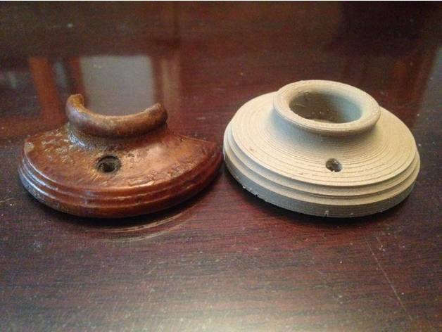Antique wooden doorknob and rosette