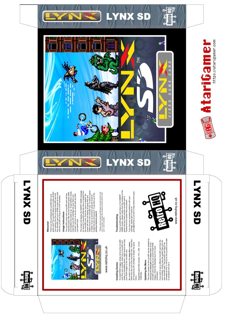 Custom box template for Atari Lynx SD Cart