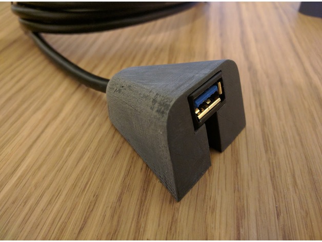 Desk mount for USB extension cable