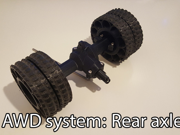 3D printed RC truck V3: Single rear axle(Dual wheels setup)