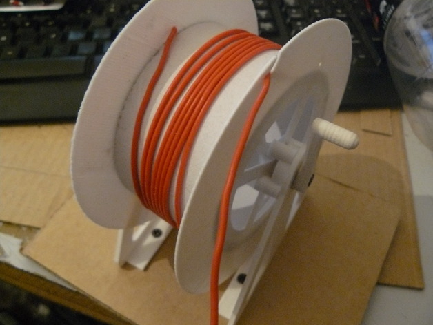 Wire spool from old packing tape core
