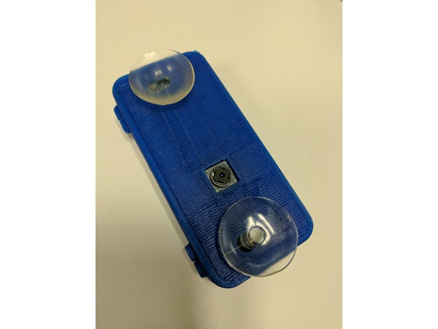 Hinged Pi Zero Camera Case with keyhole slots for suction cups