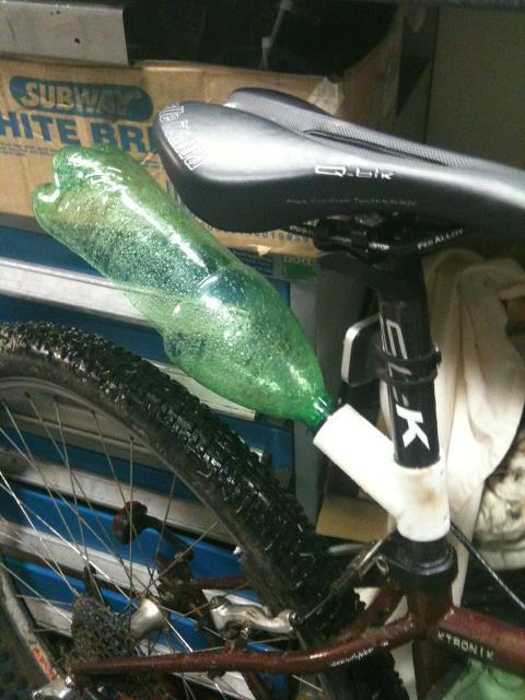 Seatpost soda bottle fender for 27.2mm post