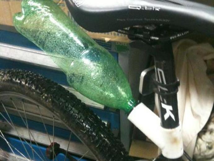 Seatpost soda bottle fender for 27.2mm post