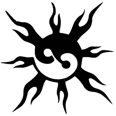 Yin Yang Sun stencil