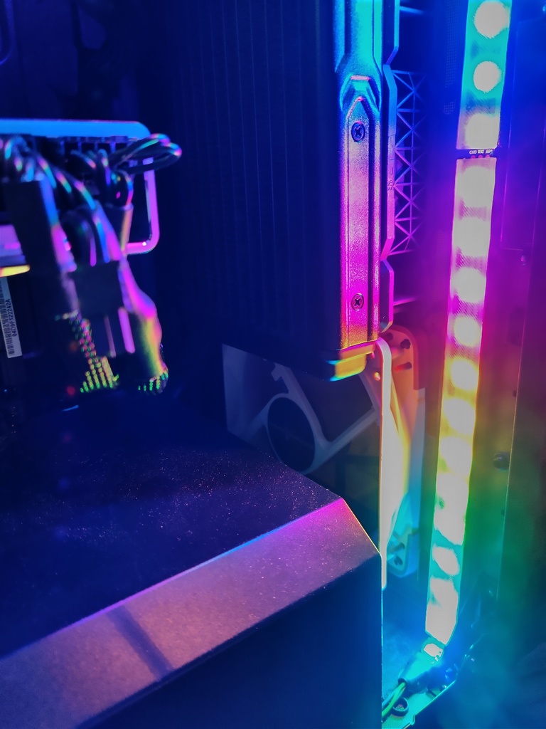 PC Case RGB led strip support with diffuser