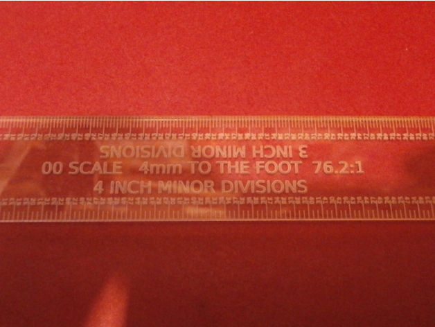 00 SCALE RULER 4MM TO THE FOOT 1:76.2