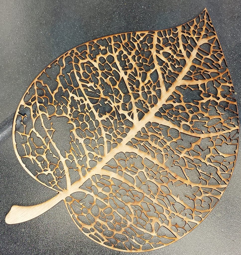 Laser cut leaf skeleton