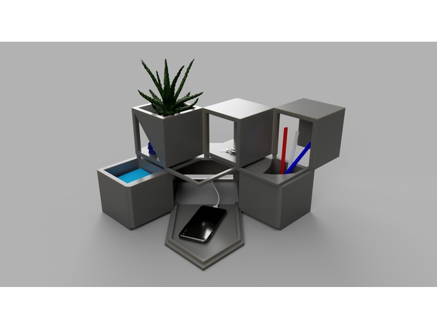 Cube Rt Rotating Tower Desk Organizer By Pocketcone Thingiverse