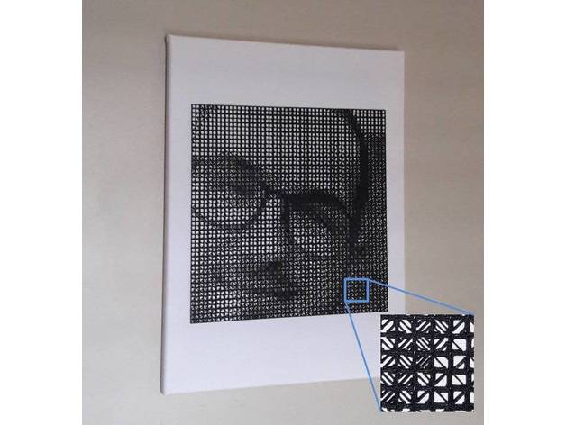 3D printed line portrait