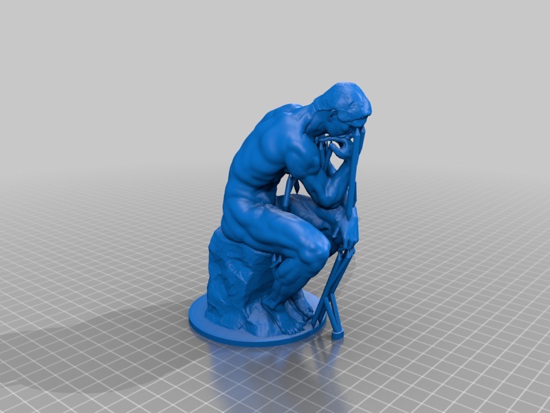 Rodin's -The Thinker-  with supports